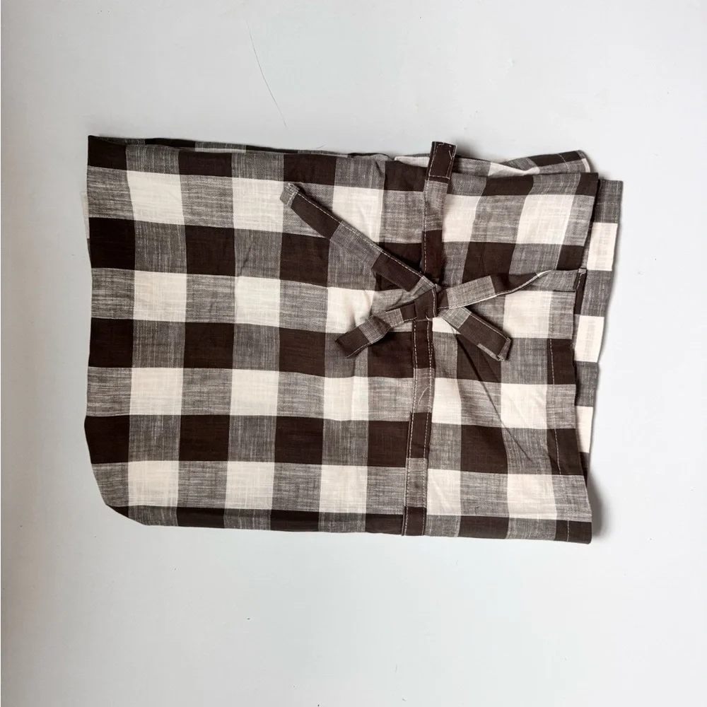 threshold light filtering ballon shade black and white plaid checkered 63”x42”